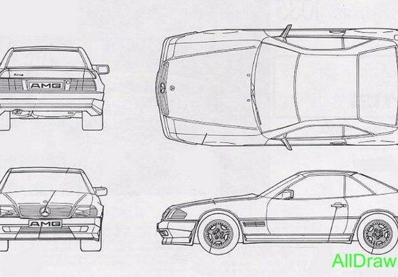 Mercedes-Benz SL500 AMG (Мерcедес-Бенз СЛ500 АМГ) - чертежи (рисунки) автомобиля